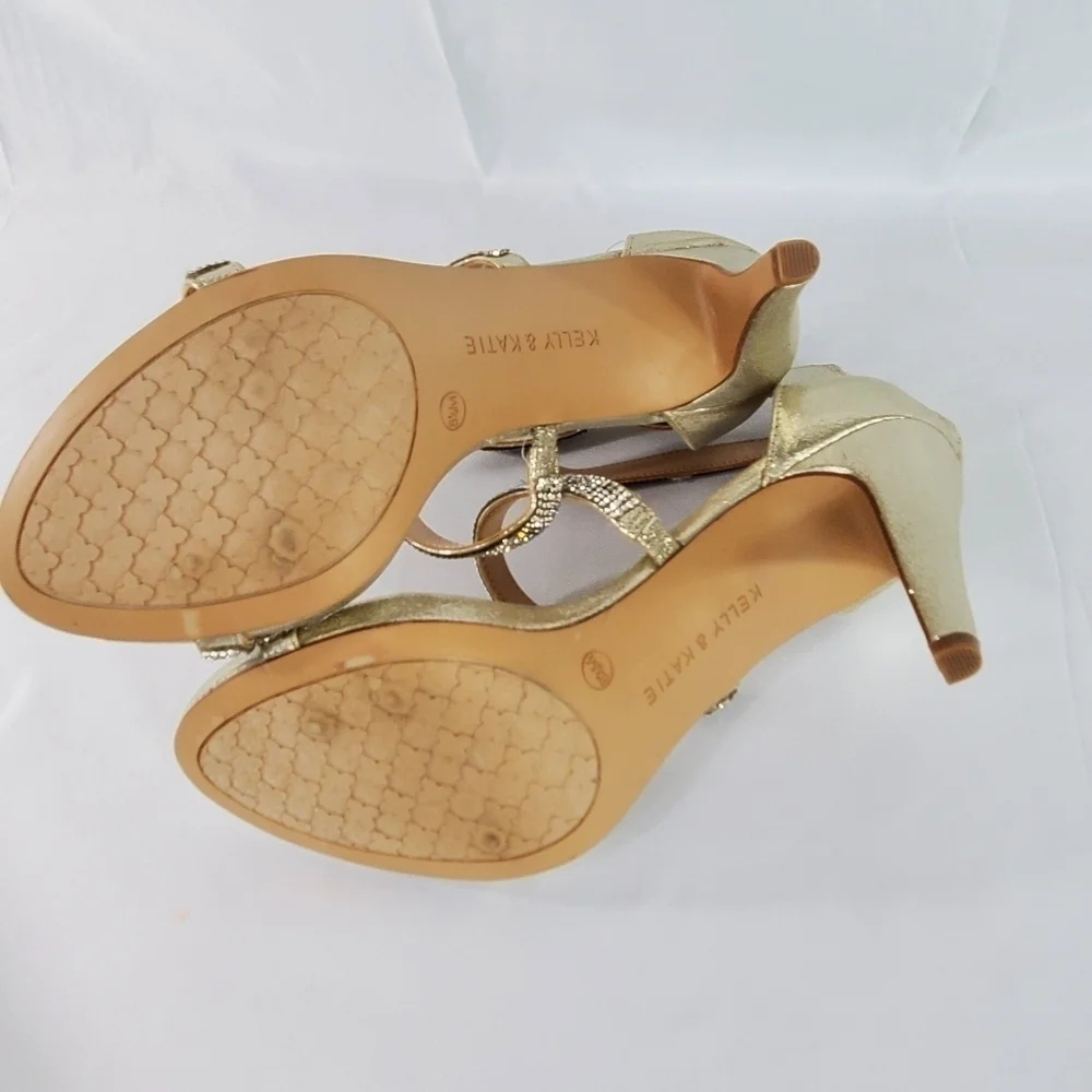Kelly & Katie rhinestone formal shoe light gold clear stones